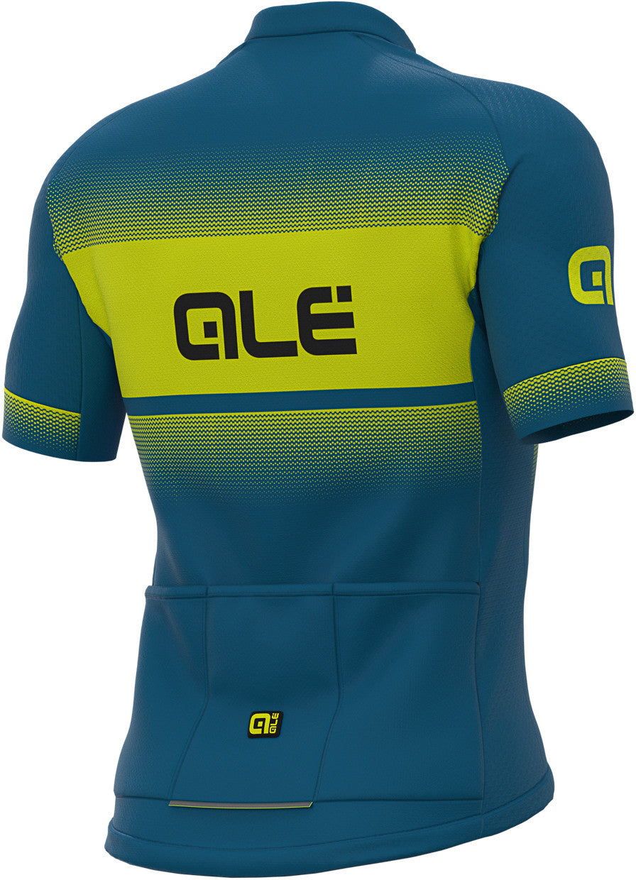 Solid Blend Short Sleeve Jersey Blue/Yellow by Ale