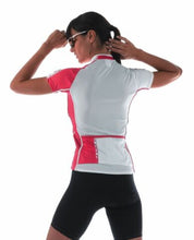Stripe Womens Short Sleeve Cycling Jersey Pink by GSG