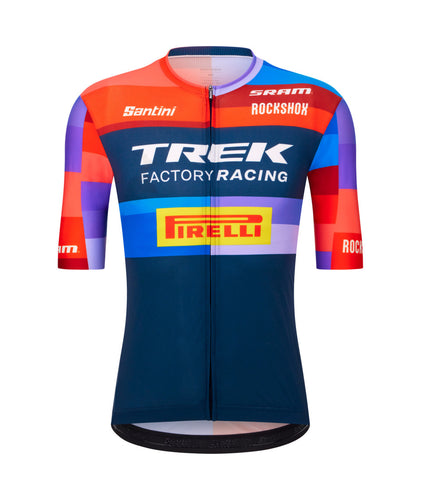 Official 2025 Trek Factory Racing Replica Short Sleeve Mens Cycling Jersey by Santini