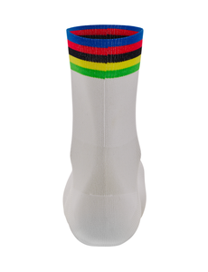 Official UCI Rainbow High Profile Socks White by Santini