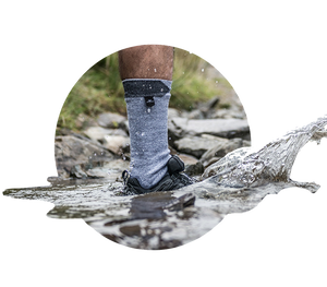 2020/21 Waterproof All Weather Mid Length Sock - Black/Grey