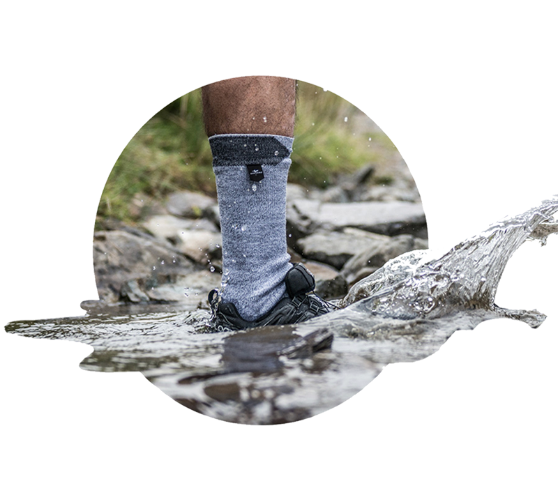 2020/21 Waterproof All Weather Mid Length Sock - Black/Grey