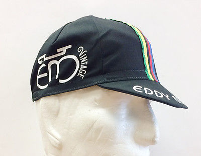 Casquette Vélo Vintage Eddy Merckx - Rayures - Années 70/80 - Taille Unique