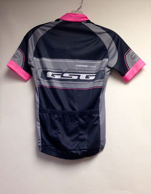 Poly Womens Short Sleeve Cycling Jersey Pink /Grey by GSG
