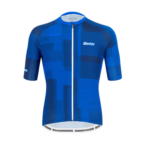 Karma Kinetic Mens Short Sleeve Jersey in Blue - by Santini | Cento Cycling