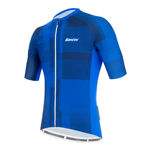 Karma Kinetic Mens Short Sleeve Jersey in Blue - by Santini | Cento Cycling