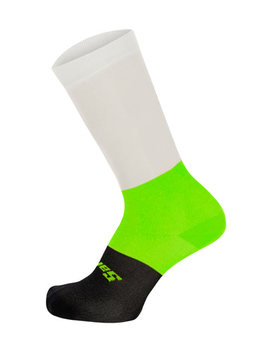 Bengal High Profile Cycling Socks - in Flouro Green - by Santini | Cento Cycling