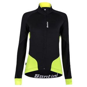 Beta Windproof Womens Cycling Jacket in Black/Yellow by Santini