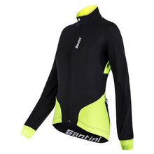 Beta Windproof Womens Cycling Jacket in Black/Yellow by Santini