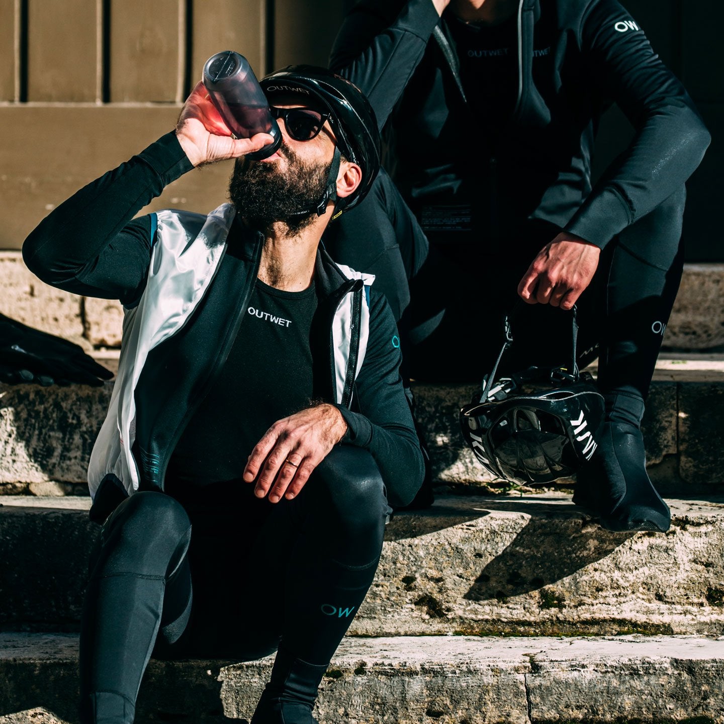 Base LST Long Sleeve Cycling BASE LAYER in Black - Made in Italy by Outwet | Cento Cycling