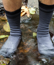 Crosspoint Waterproof Wool Crew Socks Grey/Black by Showers Pass