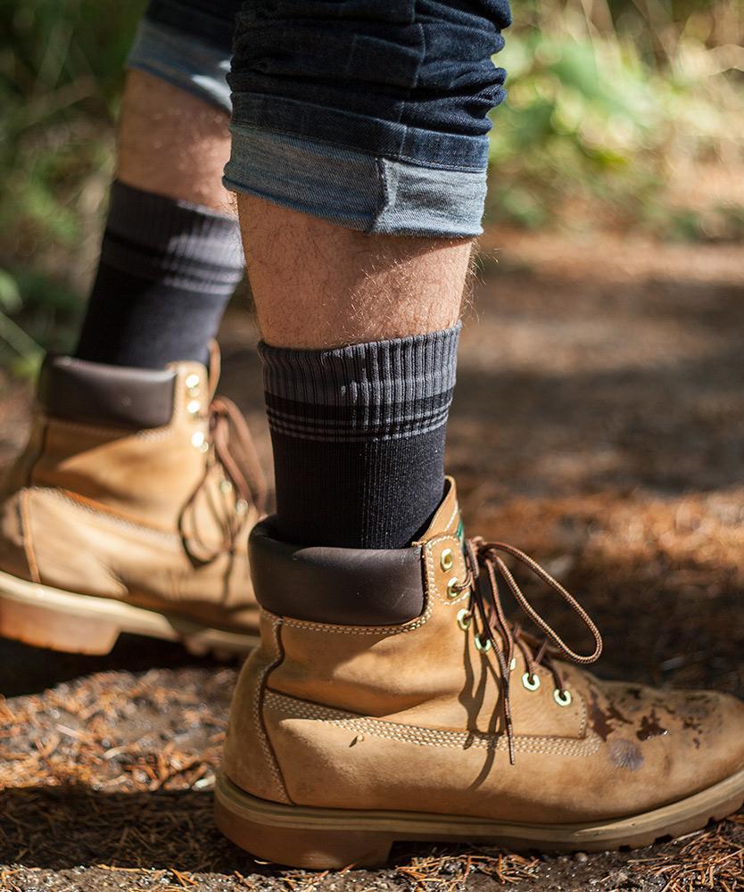 Crosspoint Waterproof Crew Socks Black/Grey Showers Pass
