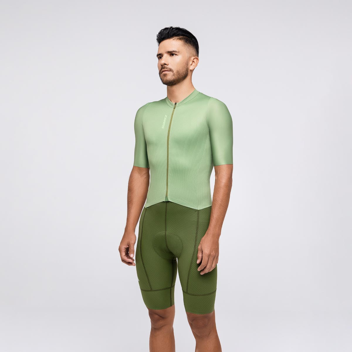 Hard Lite Mens Pro Cycling Road Skinsuit in Olive by Suarez