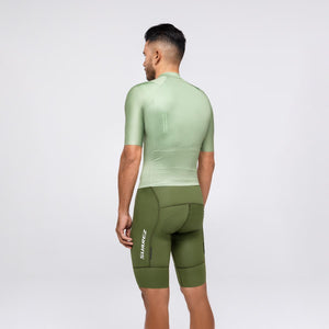 HardLite Mens Pro Cycling Road Skinsuit in Olive by Suarez