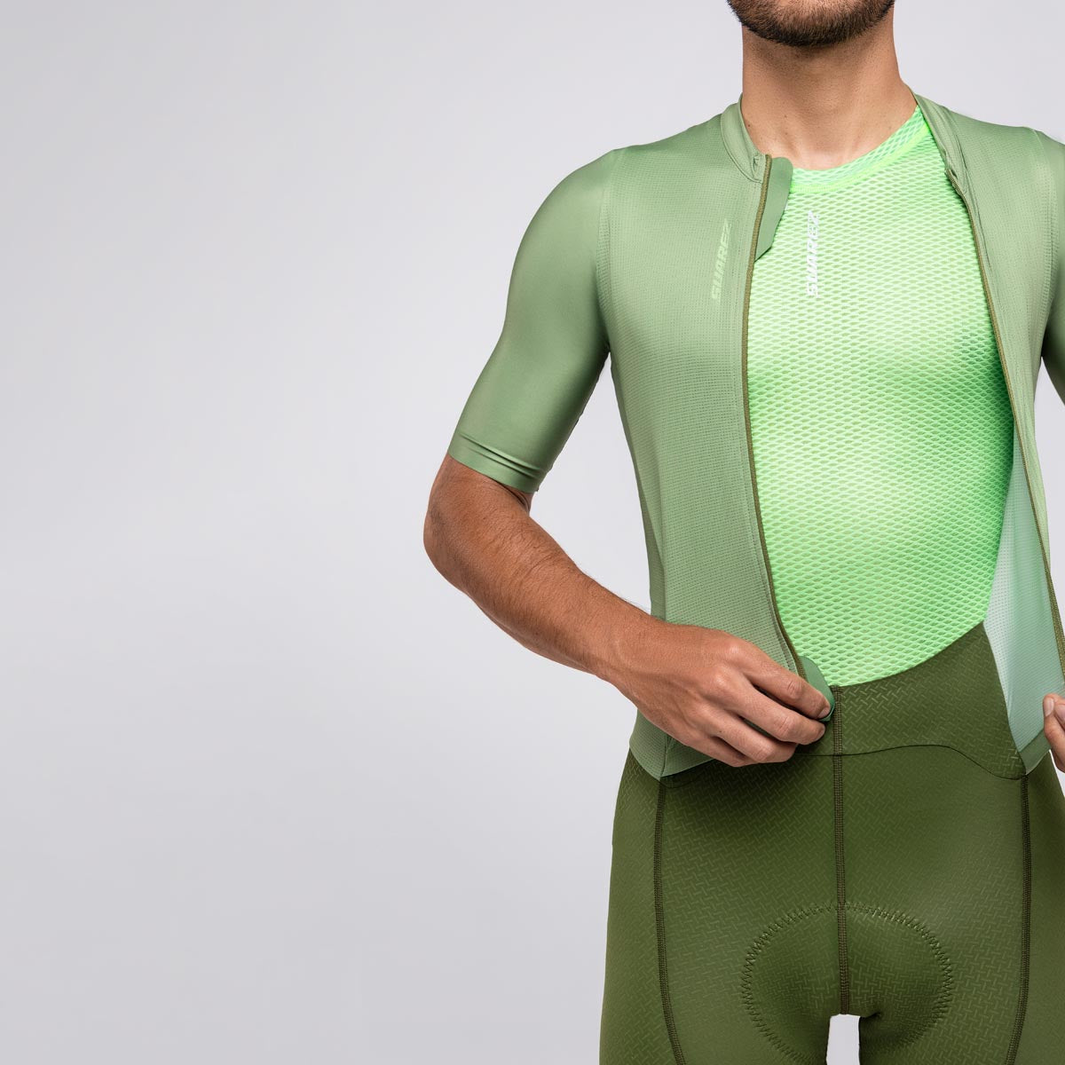 Hard Lite Mens Pro Cycling Road Skinsuit in Olive by Suarez