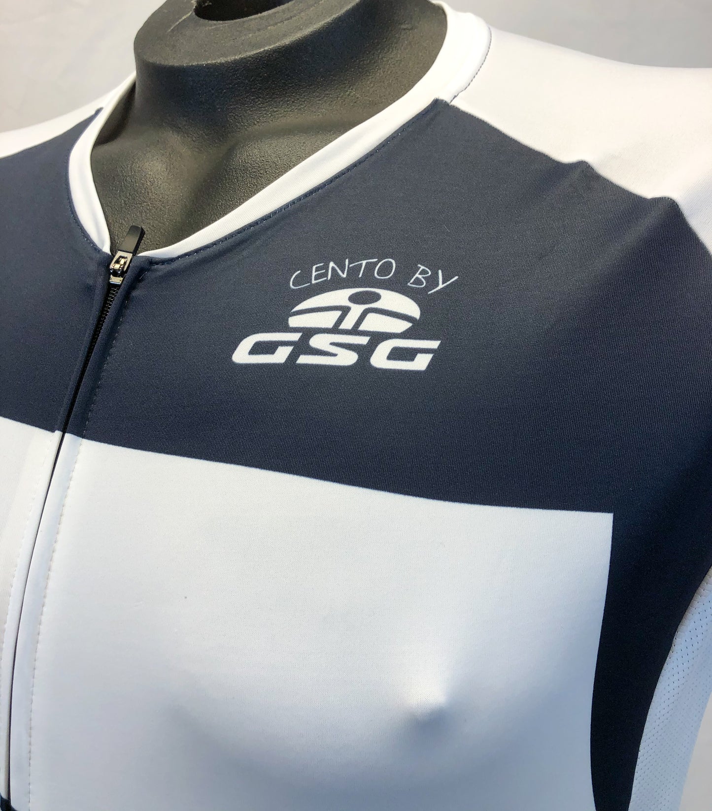 Men's Champion Road Cycling Skinsuit in Blue & White by GSG | Cento Cycling