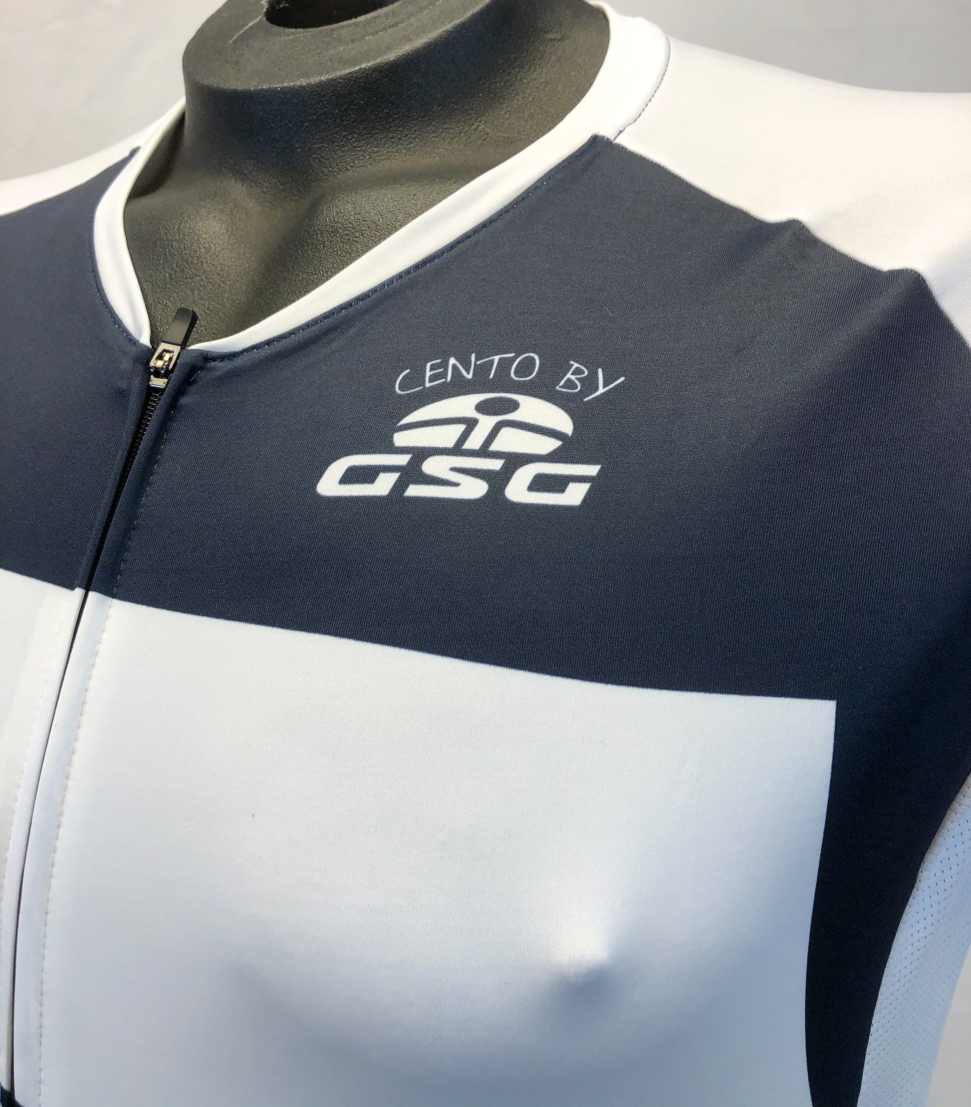 Men's Champion Road Cycling Skinsuit in Blue & White by GSG | Cento Cycling