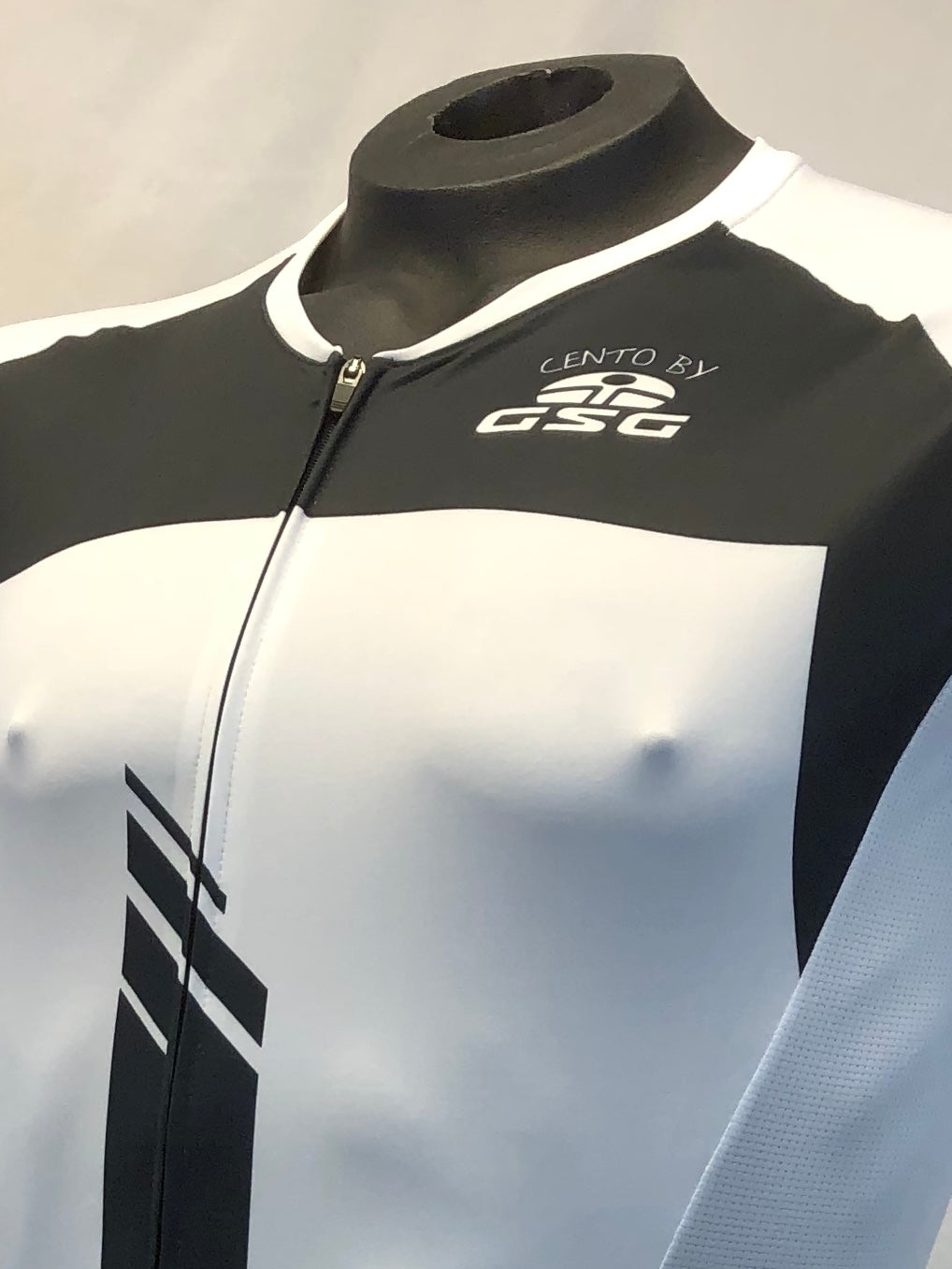Men's Champion Road Cycling Skinsuit in Black & White by GSG | Cento Cycling