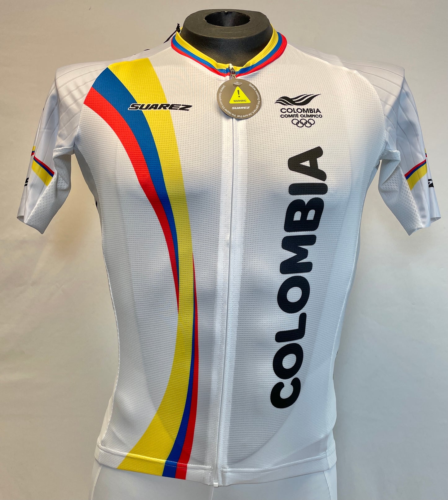 2015 Colombian Federation Cycling Jersey in White- Made in Colombia | Cento Cycling