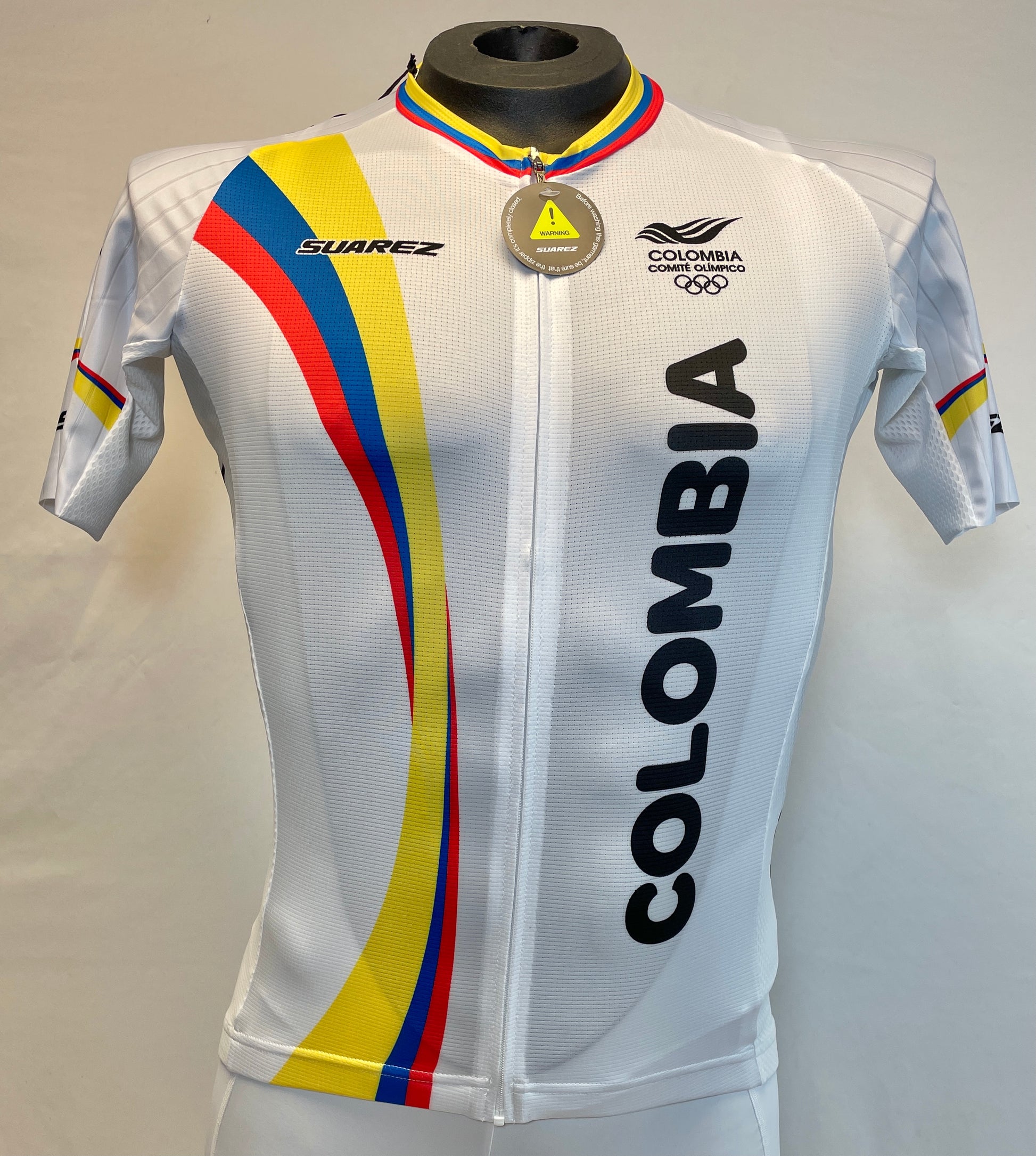 2015 Colombian Federation Cycling Jersey in White- Made in Colombia | Cento Cycling