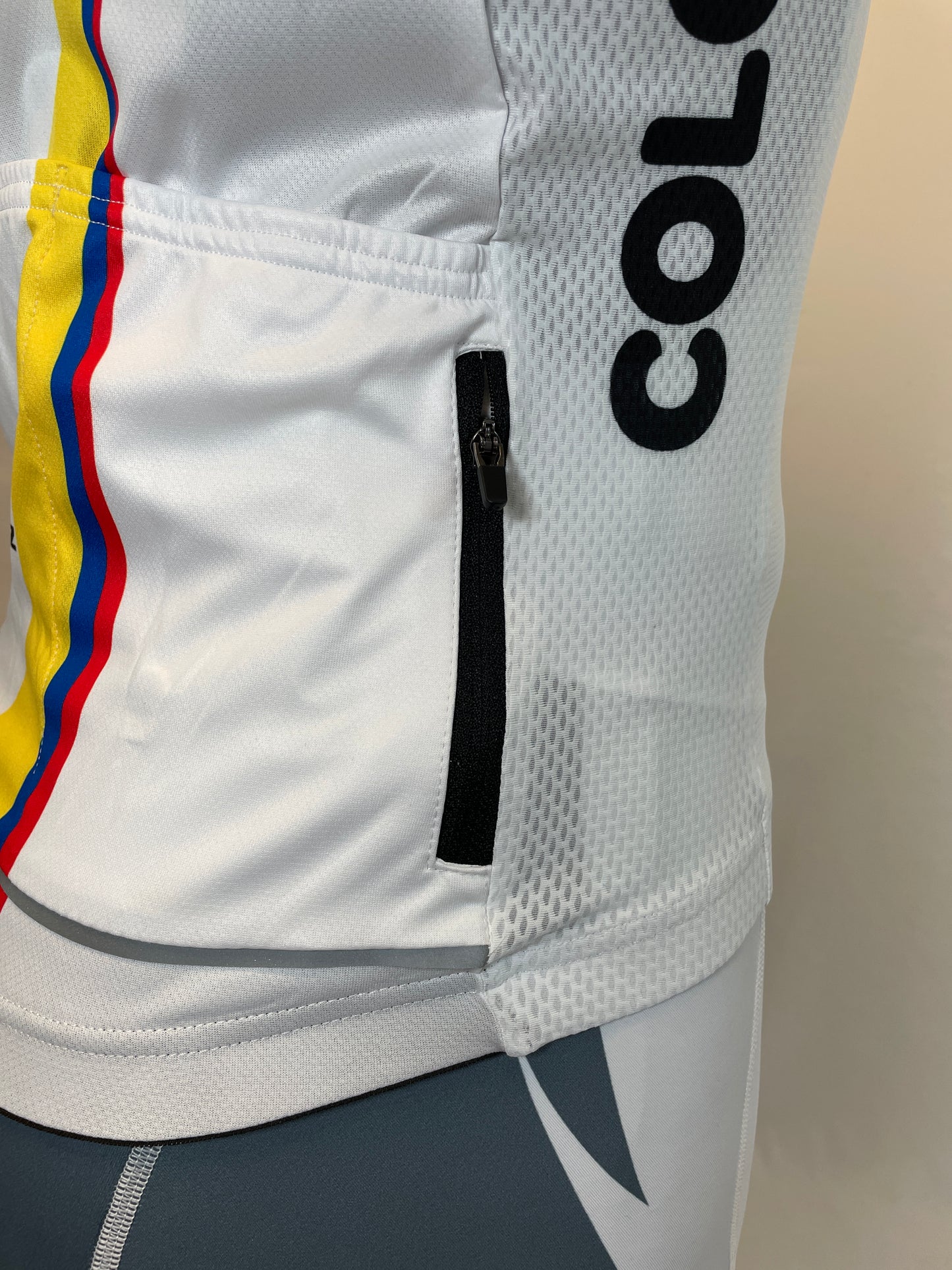 2015 Colombian Federation Cycling Jersey in White- Made in Colombia | Cento Cycling