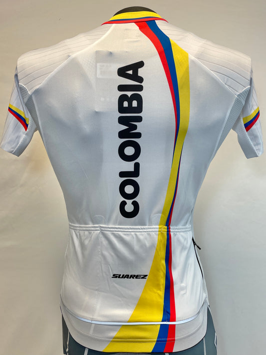 2015 Colombian Federation Cycling Jersey in White- Made in Colombia | Cento Cycling