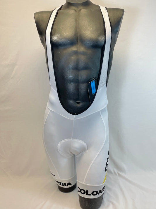 2015 Colombian Federation Cycling BibShorts in White- Made in Colombia | Cento Cycling