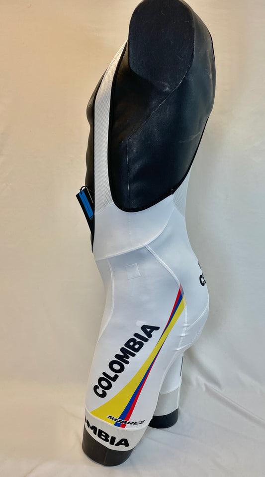 2015 Colombian Federation Cycling BibShorts in White- Made in Colombia | Cento Cycling
