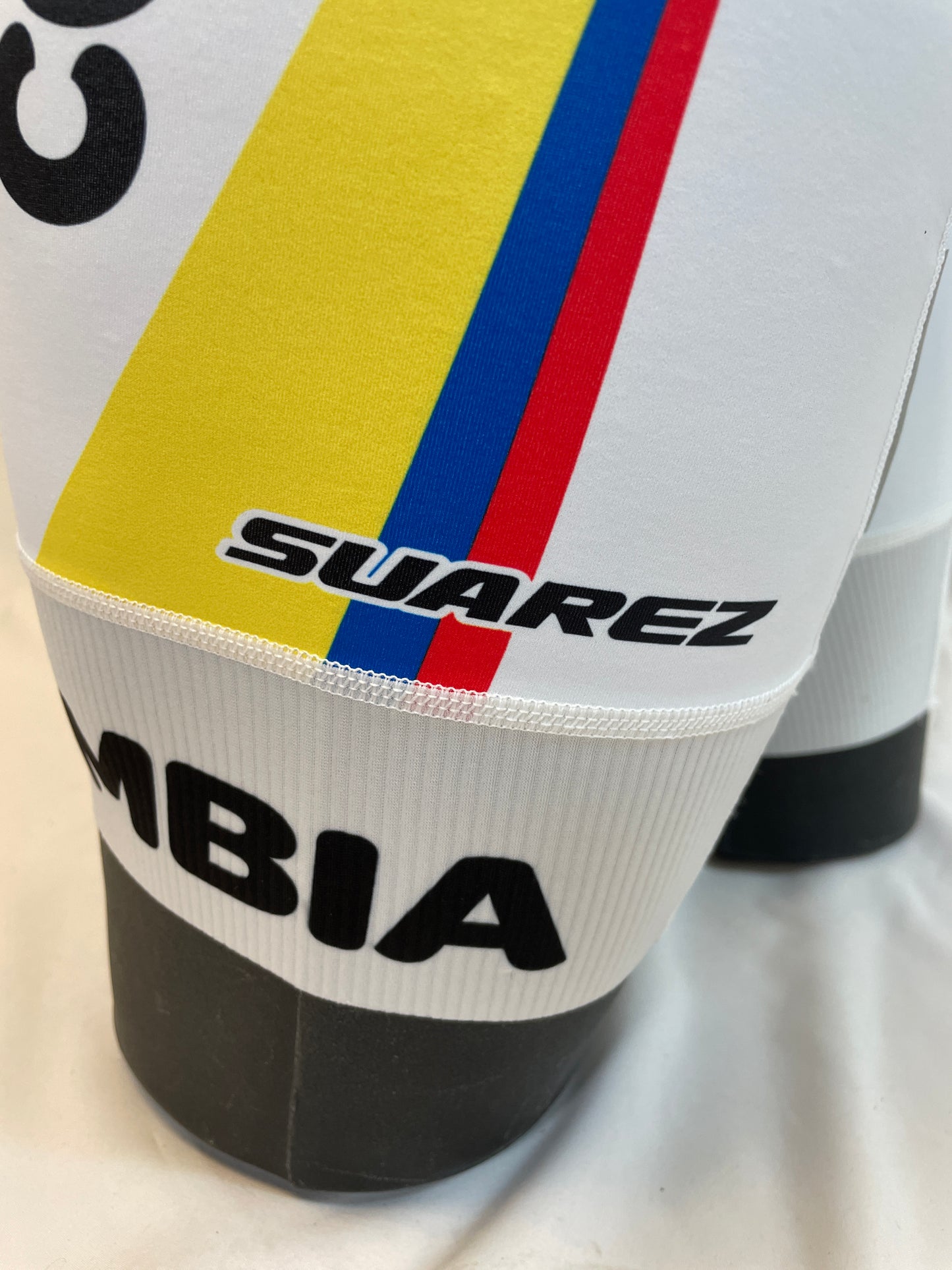 2015 Colombian Federation Cycling BibShorts in White- Made in Colombia | Cento Cycling