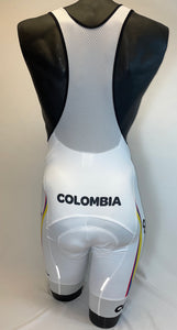 2015 Colombian Federation Cycling BibShorts in White- Made in Colombia | Cento Cycling