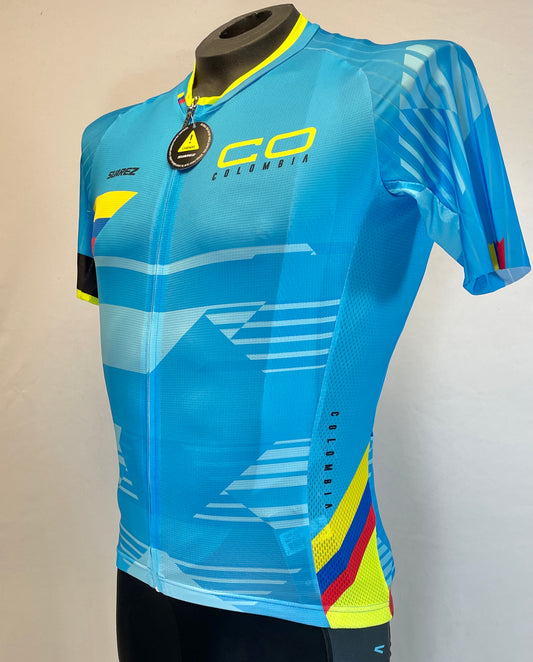 2017 Colombian Collection Jersey in Blue - Made in Columbia | Cento Cycling
