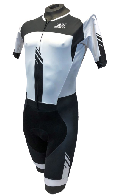 Men's Champion Road Cycling Skinsuit in Black & White by GSG | Cento Cycling