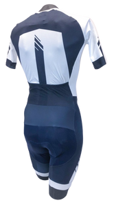 Men's Champion Road Cycling Skinsuit in Blue & White by GSG | Cento Cycling