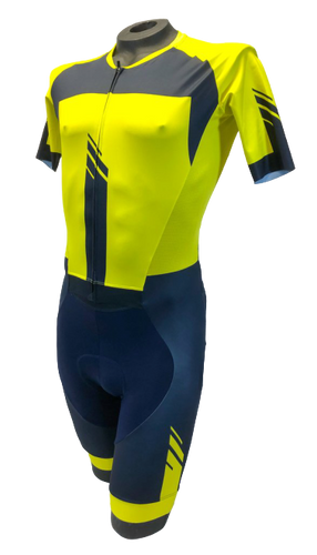 Men's Champion Road Cycling Skinsuit in Blue & Yellow by GSG | Cento Cycling