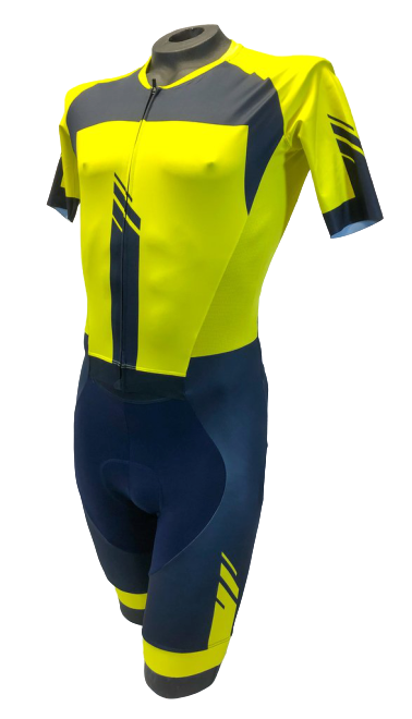 Men's Champion Road Cycling Skinsuit in Blue & Yellow by GSG | Cento Cycling