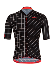 Santini Men's Eco-Sleek Dinamo Short Sleeve Jersey - Black | Cento Cycling