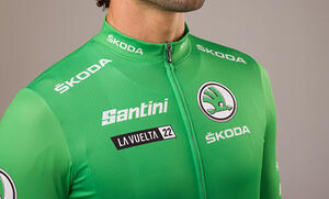 Official 2022 La Vuelta Green Sprint Leader Mens Jersey by Santini