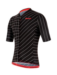 Santini Men's Eco-Sleek Dinamo Short Sleeve Jersey - Black | Cento Cycling