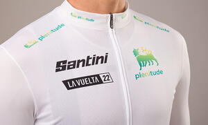 Official 2022 La Vuelta White Best Young Rider Mens Jersey by Santini