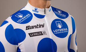 Official 2022 La Vuelta Polka Dot King of the Mountains Mens Jersey by Santini