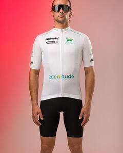Official 2022 La Vuelta White Best Young Rider Mens Jersey by Santini