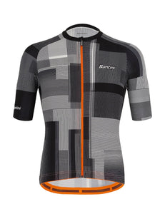 Santini Karma Kinetic Mens Short Sleeve Jersey in White | Cento Cycling