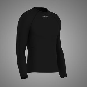 Base LSM Long Sleeve Merino Wool Cycling BASE LAYER in Black - Made in Italy by Outwet | Cento Cycling