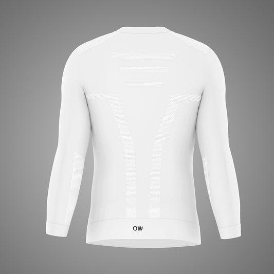 Base LST Long Sleeve Cycling BASE LAYER in White - Made in Italy by Outwet | Cento Cycling