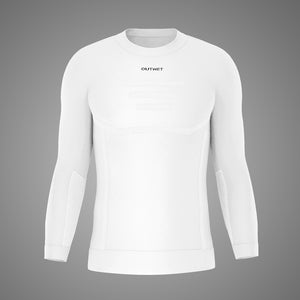 Base LST Long Sleeve Cycling BASE LAYER in White - Made in Italy by Outwet | Cento Cycling
