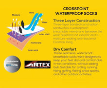 Crosspoint Waterproof Crew Socks Black/Grey Showers Pass