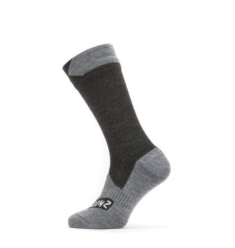 2020/21 Waterproof All Weather Mid Length Sock - Black/Grey