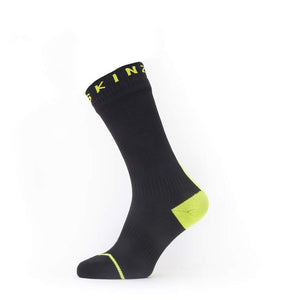 Briston Waterproof All Weather Mid Length Sock with Hydrostop Black/Neon by Sealskinz