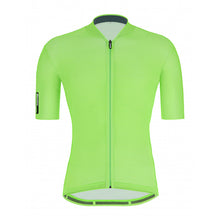 Colore Puro Short Sleeve Mens Cycling Jersey in Flouro Green - by Santini | Cento Cycling
