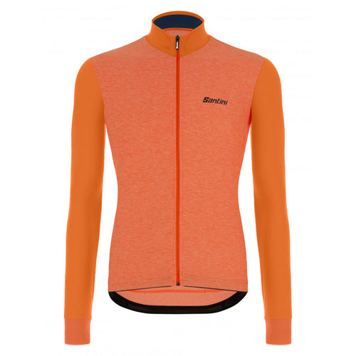 Colore Puro Long Sleeve Jersey in Orange 2022 by Santini | Cento Cycling